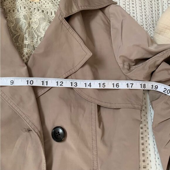 Re Verofonna Pleated Trench Coat Ruched Sleeve Size 38 Taupe Japanese designer - Picture 12 of 14